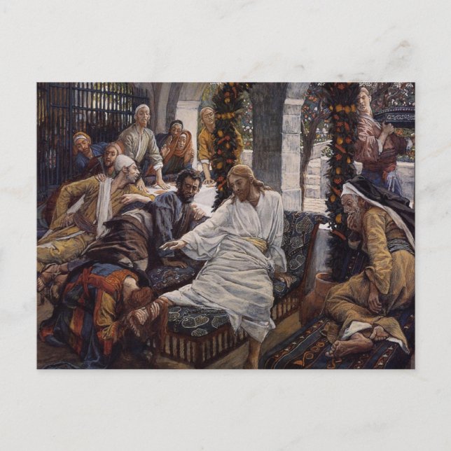 Cartão Postal De Festividades Mary Washing Jesus Feet (Frente)