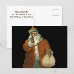 Cartão Postal De Festividades Mau Pai Natal