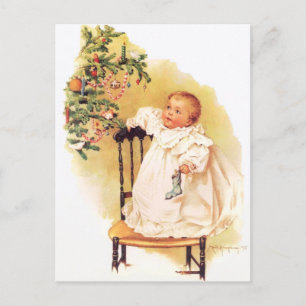 Cartão Postal De Festividades Maud Humphrey's Little Christmas Girl