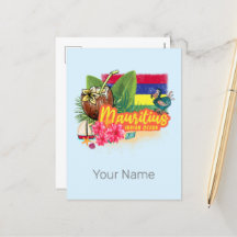 Maurícia Retro Oceano Índico Dodo e Flag Vintage