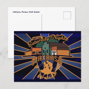 Cartão Postal De Festividades Maxbass sábado à noite