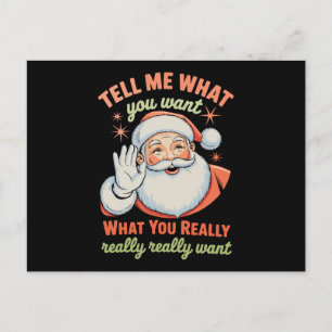 Cartão Postal De Festividades Me Diga O Que Você Realmente Quer Natal Xmas