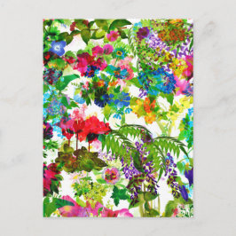 Cartão Postal De Festividades Meadow Summer Blossoms Botanical Garden Watercolor