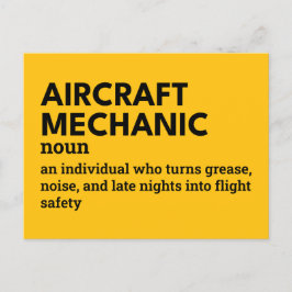 Cartão Postal De Festividades Mecânica da aeronave - Definição com Humor