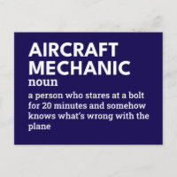 Mecânico da aeronave - Cartão de Definição de Empr