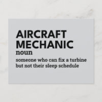 Mecânico da aeronave - Cartão de Definição Humorís