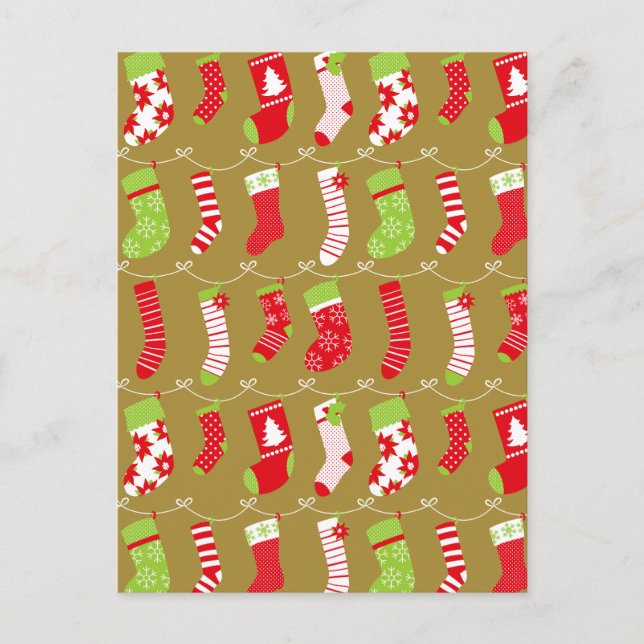 Cartão Postal De Festividades Meias De Inverno De Natal Cozy (Frente)