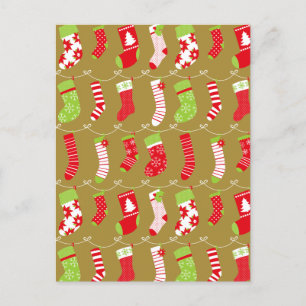 Cartão Postal De Festividades Meias De Inverno De Natal Cozy