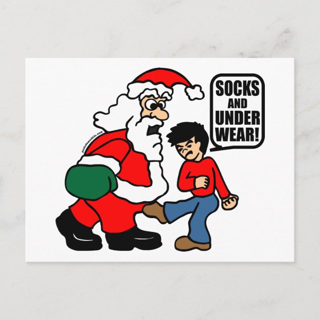 CARTÃO POSTAL DE FESTIVIDADES MEIAS E ROUPA INTERIOR DO NATAL (Frente)