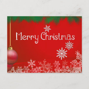 Cartão Postal De Festividades Meias Vermelhas de Natal Simples Elegantes Decoraç
