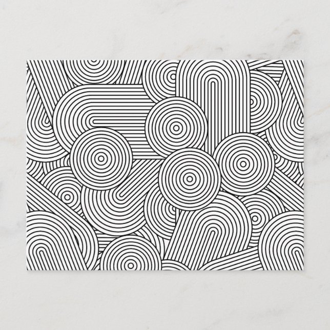 Cartão Postal De Festividades Meio século Arco Geométrico Branco Preto (Frente)