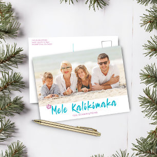Cartão Postal De Festividades Mele Kalikimaka Foto Tropical do Havaí