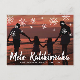 Cartão Postal De Festividades Mele Kalikimaka Hawaiian Beach Foto de Natal