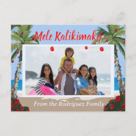 Cartão Postal De Festividades Mele Kalikimaka Hawaiian Beach Personalized Photo 