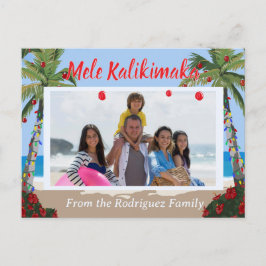 Cartão Postal De Festividades Mele Kalikimaka Praia Havaiana Foto Personalizada 