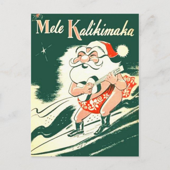 Cartão Postal De Festividades Mele Kalikimaka Um Cartão-Postal De Natal Muito Fe (Frente)