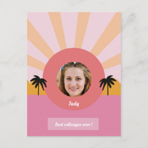 Cartão Postal De Festividades Melhor amigo colega, sempre colorido, palma modern