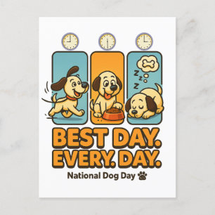 Cartão Postal De Festividades Melhor Dia Todos Os Dias - Engraçado Cachorro
