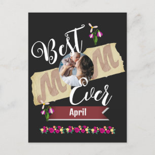 Cartão Postal De Festividades melhor mãe de sempre, mãe e família de fotos do be