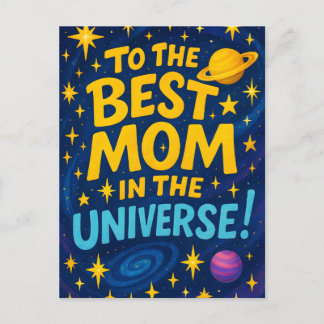 Cartão Postal De Festividades Melhor mãe no Universo - Dia de as mães cósmico
