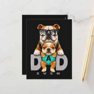 Cartão Postal De Festividades Melhor Pai Bulldog de Todos os Tempos – Dia dos Pa