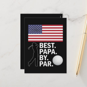 Cartão Postal De Festividades Melhor Papai Par Golfe Papai Dia dos Pais Golfe