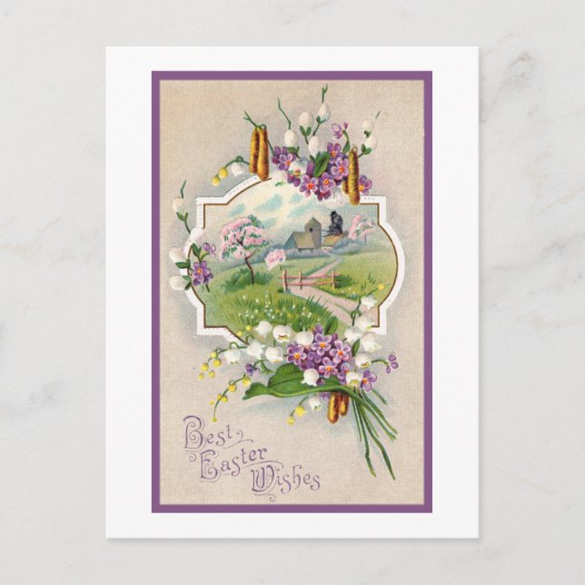 Cartão Postal De Festividades Melhor Páscoa deseja a vindima (Frente)