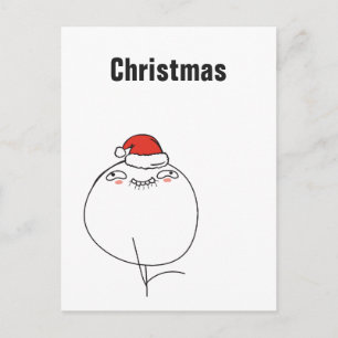 Cartão Postal De Festividades Memes de Natal Ingênuo Eu Texto personalizado EDIT