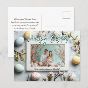 Cartão Postal De Festividades 🐰 🥚 🌸 Memórias de Páscoa 🐇 Sintíveis com Ovos
