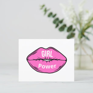 Cartão Postal De Festividades Menina Chefe Preto Rosa