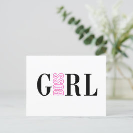 Cartão Postal De Festividades Menina Chefe Rosa Preto