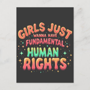 Cartão Postal De Festividades Meninas só querem ter igualdade humana fundamental