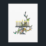 Cartão Postal De Festividades Menorah & hera<br><div class="desc">Menorah e hera.</div>