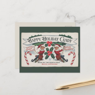 Cartão Postal De Festividades Mensagem de adição de doce de Natal festivo