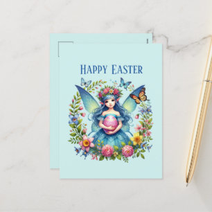 Cartão Postal De Festividades Mensagem de adição de Fada de Felz pascoa de Fábri