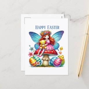 Cartão Postal De Festividades Mensagem de adição de Fada de Felz pascoa de Fábri