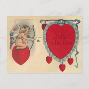 Cartão Postal De Festividades Mensagem de Cupido no Dia dos Namorados Cartão Pos
