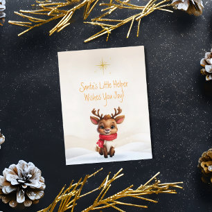 Cartão Postal De Festividades Mensagem de Natal Adorável para Bebê Reindeer