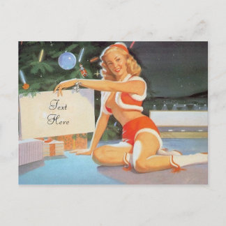 Cartão Postal De Festividades Mensagem de Natal travessa Menina