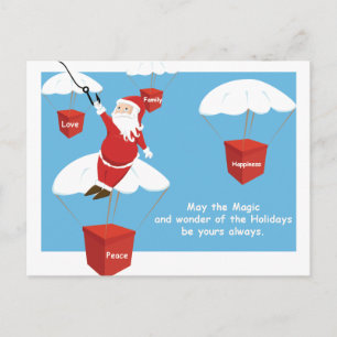 Cartão Postal De Festividades Mensagem de papais noeis