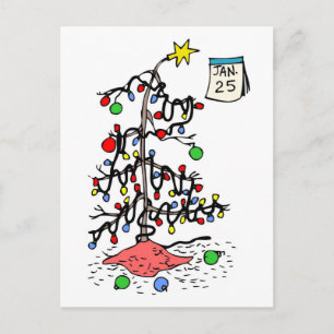 Cartão Postal De Festividades Merry Belated Christmas Postcard-See back-Fun