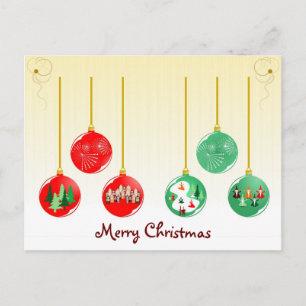 Cartão Postal De Festividades Merry Christmas