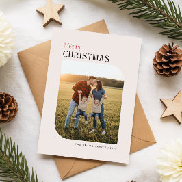 Cartão Postal De Festividades Merry Christmas Arch Family Photo Holiday Greeting