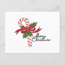 Cartão Postal De Festividades Merry Christmas Candy Cane