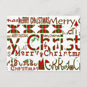Cartão Postal De Festividades Merry Christmas Circle Postcard