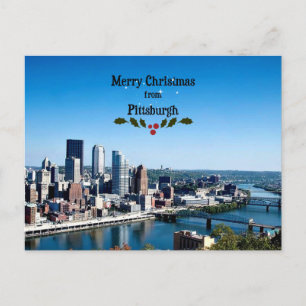 Cartão Postal De Festividades Merry Christmas from Pittsburgh