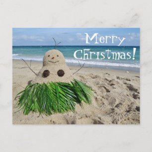 Cartão Postal De Festividades Merry Christmas/ Mele Kalikimaka Snowman Sandman
