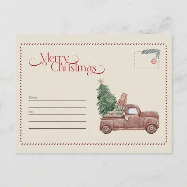 Cartão Postal De Festividades Merry Christmas Postcard – Holiday Greeting Card (Frente)