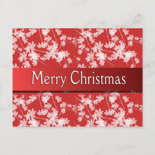 Cartão Postal De Festividades Merry Christmas Red Flower Postcard