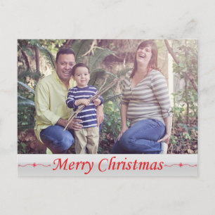 Cartão Postal De Festividades Merry Christmas Red Lettering Postcard